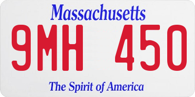 MA license plate 9MH450