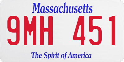 MA license plate 9MH451