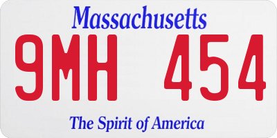 MA license plate 9MH454