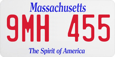 MA license plate 9MH455