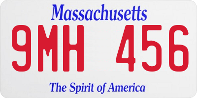 MA license plate 9MH456