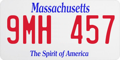 MA license plate 9MH457