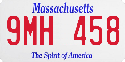 MA license plate 9MH458