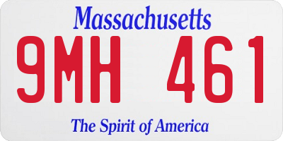 MA license plate 9MH461