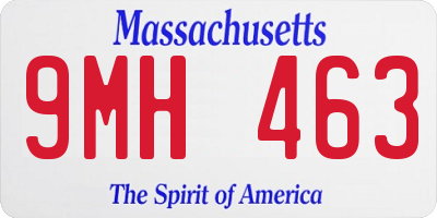 MA license plate 9MH463