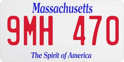 MA license plate 9MH470