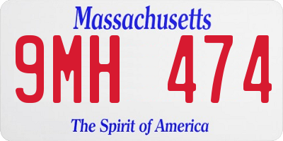 MA license plate 9MH474