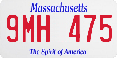 MA license plate 9MH475