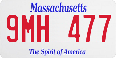 MA license plate 9MH477
