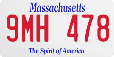 MA license plate 9MH478
