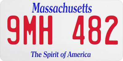 MA license plate 9MH482