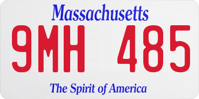 MA license plate 9MH485