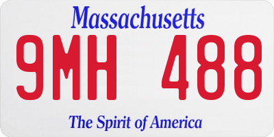 MA license plate 9MH488