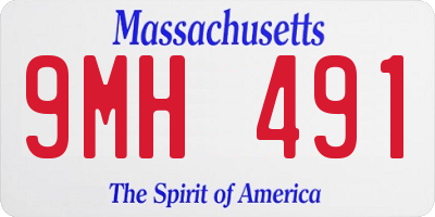 MA license plate 9MH491
