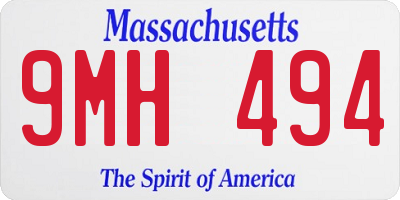MA license plate 9MH494