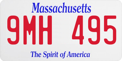 MA license plate 9MH495
