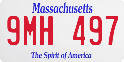 MA license plate 9MH497