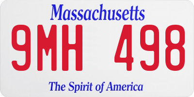 MA license plate 9MH498