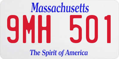 MA license plate 9MH501