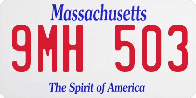 MA license plate 9MH503