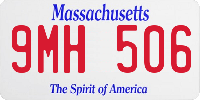 MA license plate 9MH506