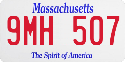 MA license plate 9MH507