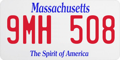 MA license plate 9MH508