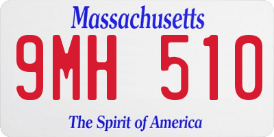 MA license plate 9MH510