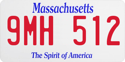 MA license plate 9MH512