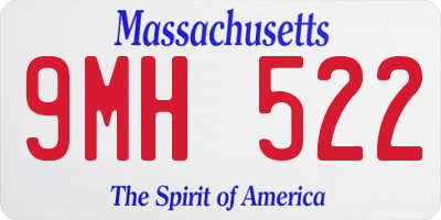 MA license plate 9MH522