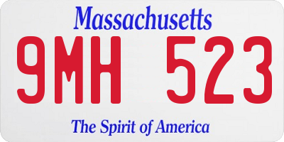 MA license plate 9MH523