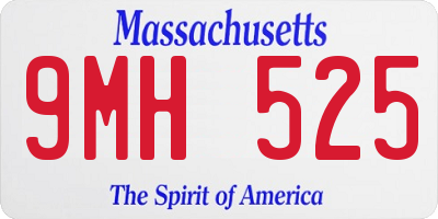MA license plate 9MH525