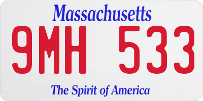 MA license plate 9MH533