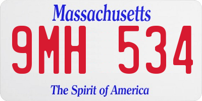 MA license plate 9MH534