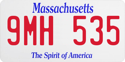 MA license plate 9MH535