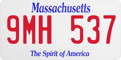 MA license plate 9MH537