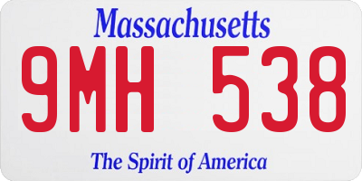MA license plate 9MH538