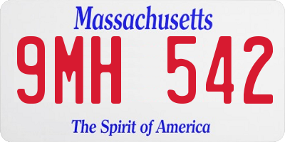 MA license plate 9MH542