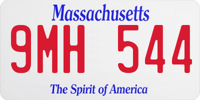 MA license plate 9MH544