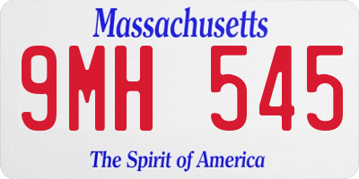 MA license plate 9MH545