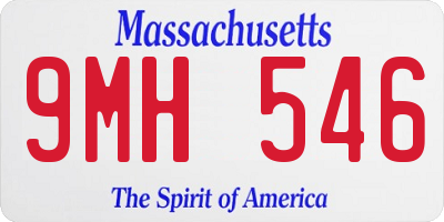MA license plate 9MH546