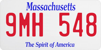 MA license plate 9MH548