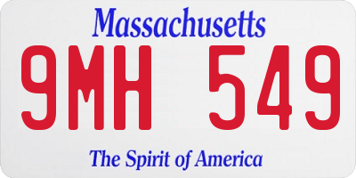 MA license plate 9MH549