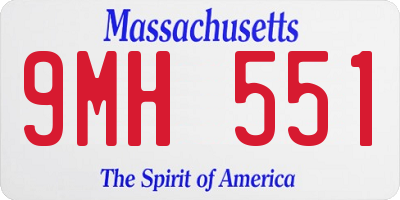 MA license plate 9MH551