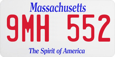MA license plate 9MH552