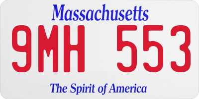 MA license plate 9MH553