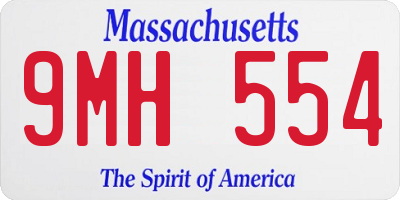 MA license plate 9MH554