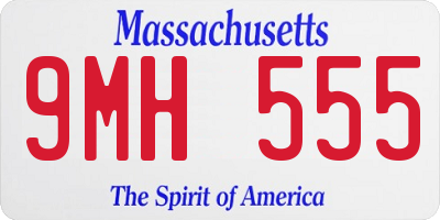 MA license plate 9MH555