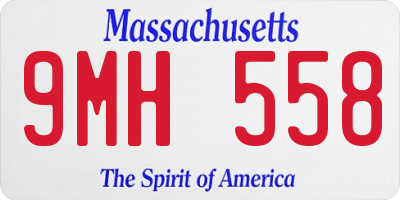 MA license plate 9MH558