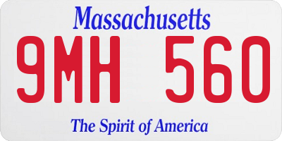 MA license plate 9MH560
